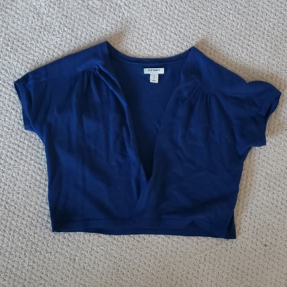 Blue cropped cardigan